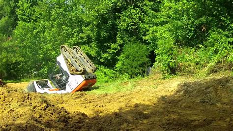 skid steer tipped over|bobcat skid steer flip over.